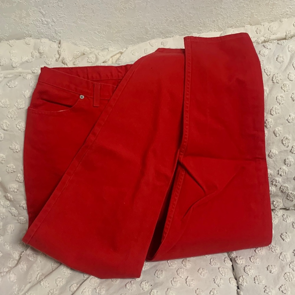 Vintage Faded Glory Red Straight Leg Denim Jeans